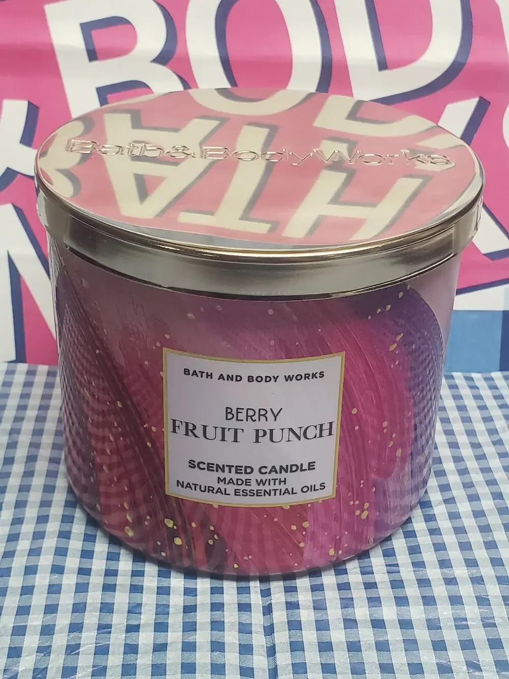 BBW Berry Fruit Punch Large 3 Wick 14.5oz Candle Home Fragrance Decor